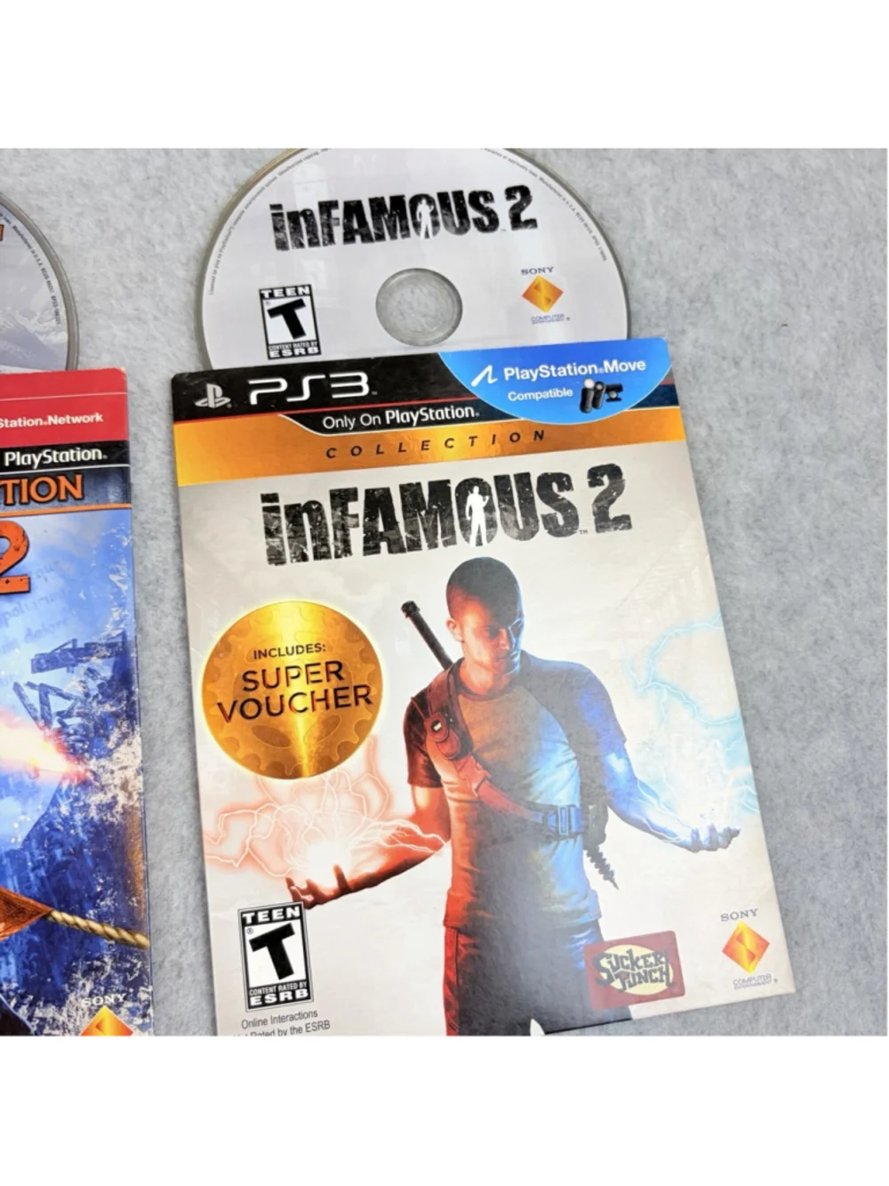 PS3 Cardboard Sleeve Infamous 1 & 2 and Uncharted 1 & 2 Sony Games